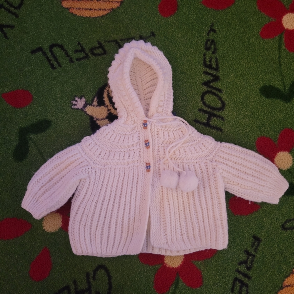 Vintage Handmade Knittee Sweater Jacket Size: infant - 12 months